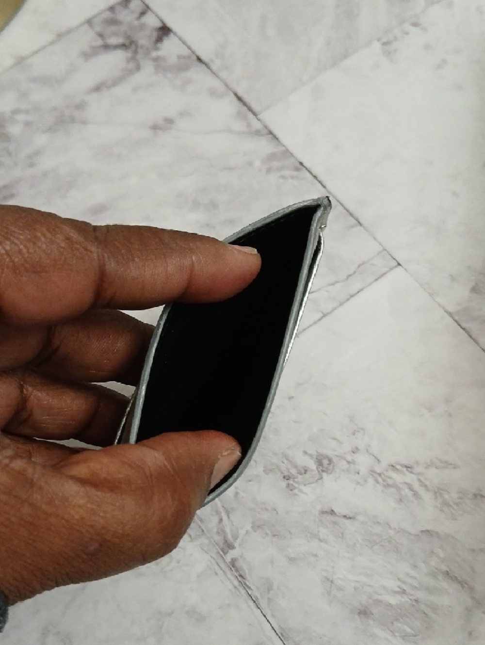 Balenciaga Authentic Metallic Silver Leather Card Case - Picture 9 of 9